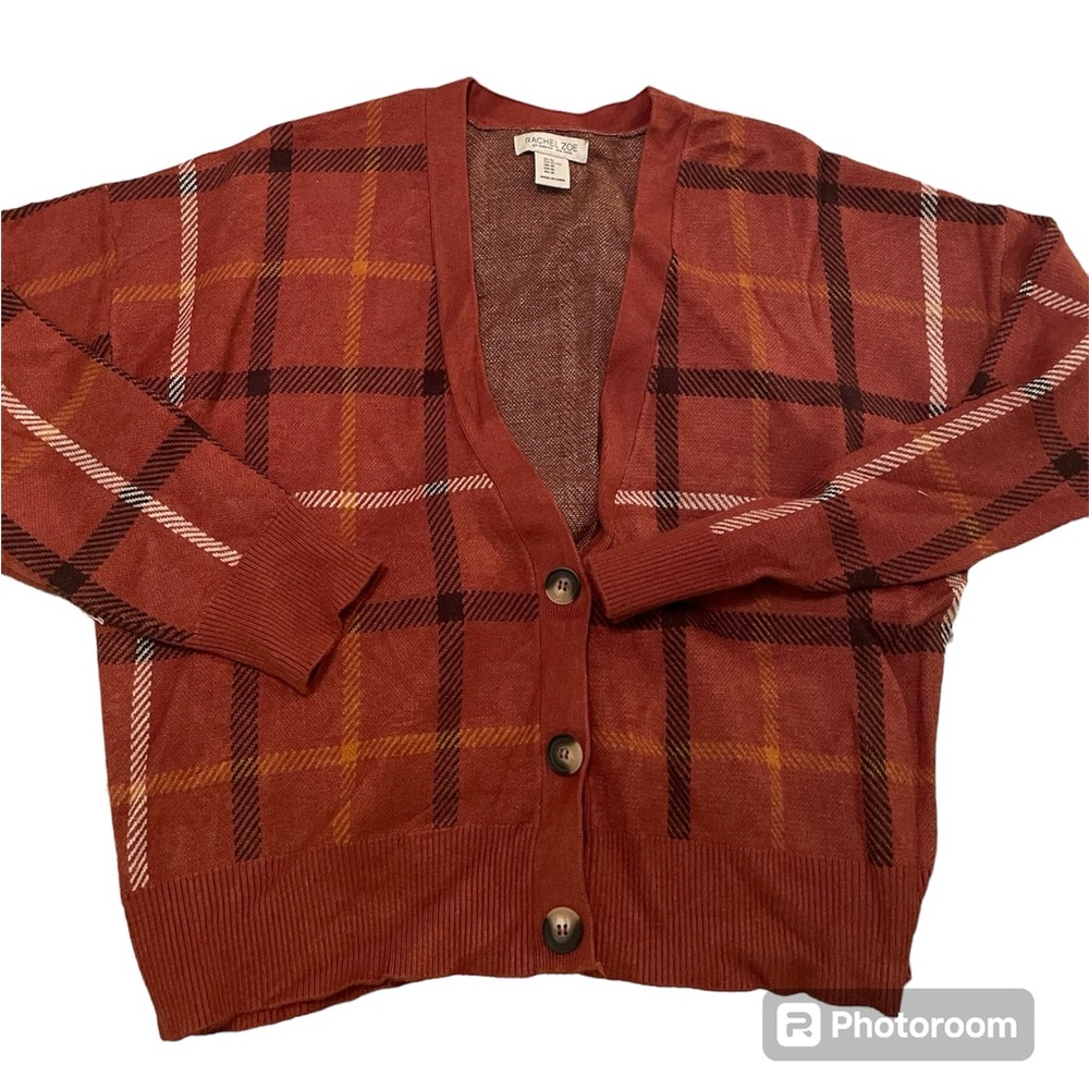 Woman’s Plaid cardigan by Rachel Zoe